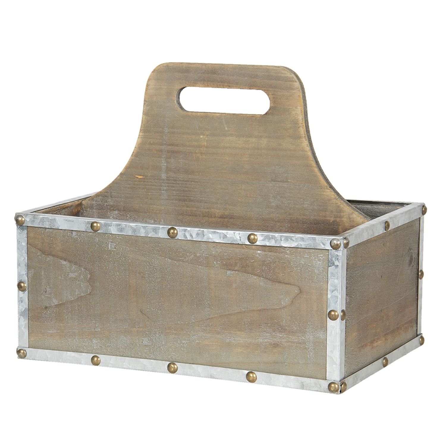 Dřevěný box s držadlem - 28*19*24 cm Clayre & Eef - LaHome - vintage dekorace