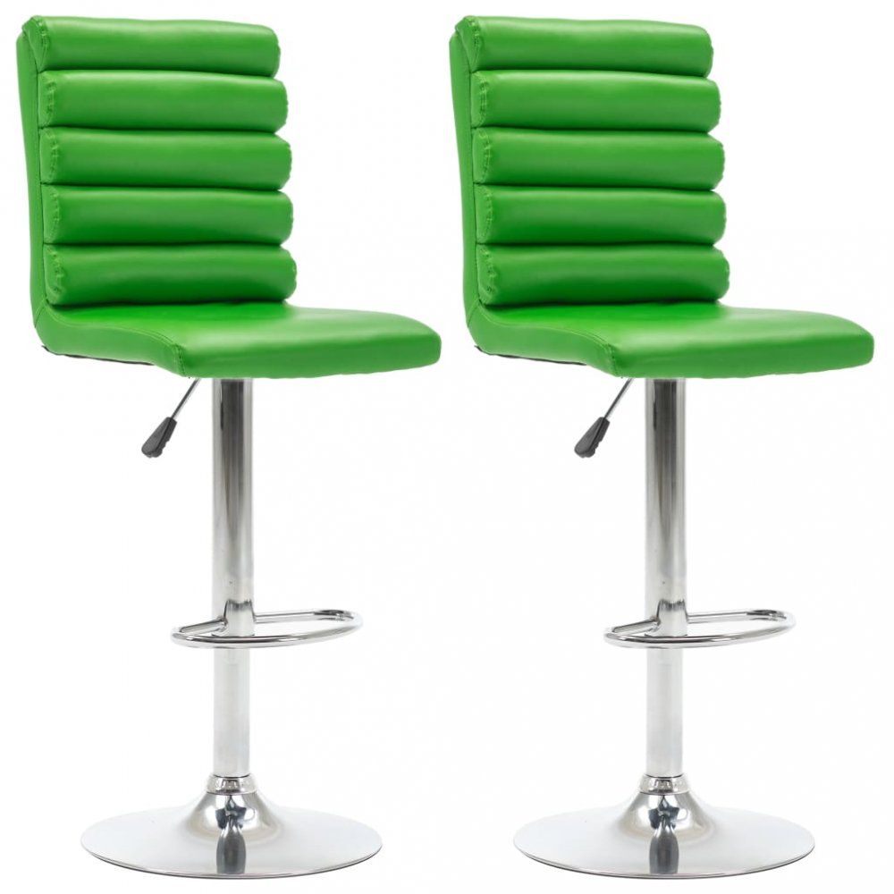 Barové židle 2 ks umělá kůže / chrom Dekorhome Zelená - DEKORHOME.CZ