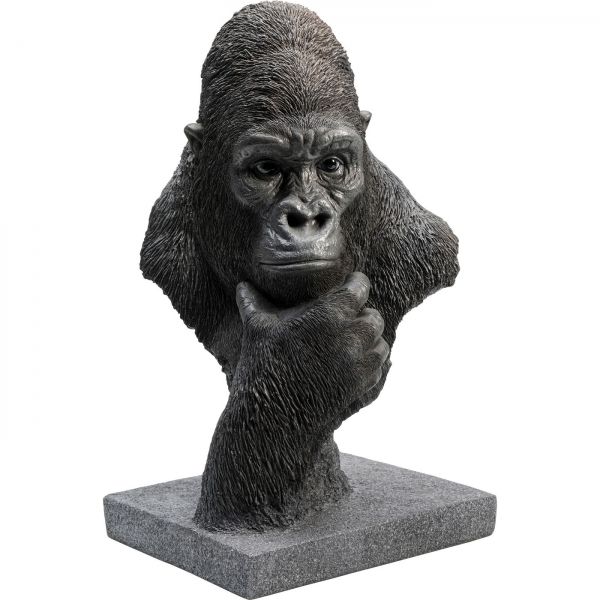 Soška Gorila dumající - černá, 39cm - KARE