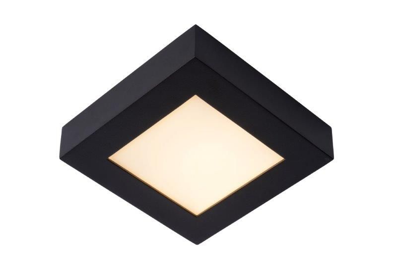 Lucide 28117/17/30 BRICE čtvercové stropní stmívatelné koupelnové LED svítidlo 15W IP44 černá - Svítidla FEIM