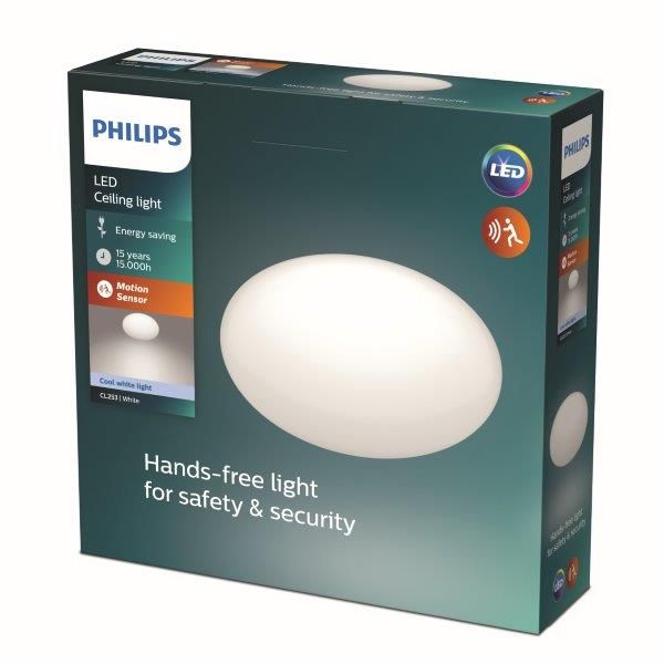 Philips Shan LED CL253 stropní svítidlo 260mm 12W / 1250lm 4000K senzor pohybu - Svítidla FEIM