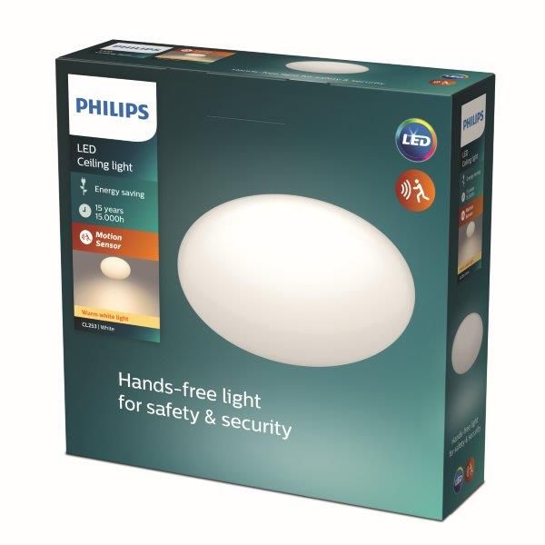 Philips Shan LED CL253 stropní svítidlo 260mm 12W / 1150lm 2700K senzor pohybu - Svítidla FEIM