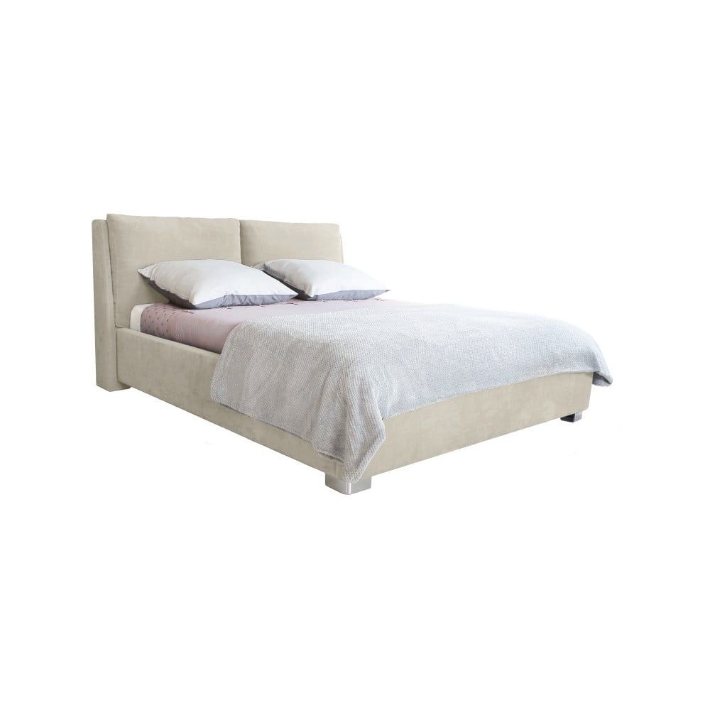Béžová dvoulůžková postel Mazzini Beds Vicky, 180 x 200 cm - Bonami.cz