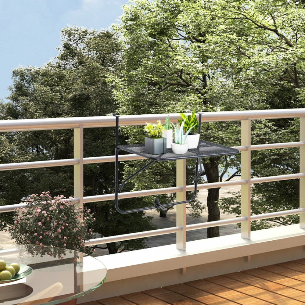 Závěsný balkónový stolek černá Dekorhome - DEKORHOME.CZ