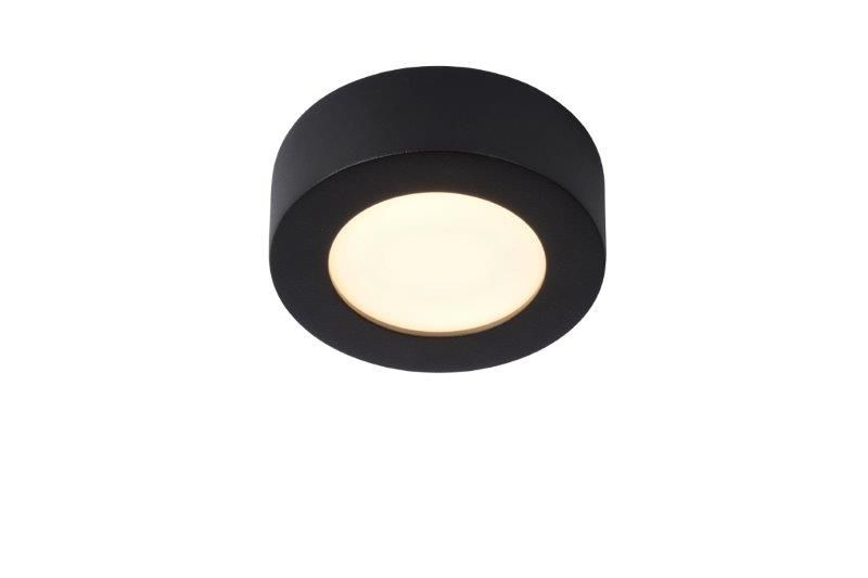 Lucide 28116/11/30 BRICE stropní stmívatelné koupelnové LED svítidlo 8W Ø11.5cm IP44 černá - Svítidla FEIM