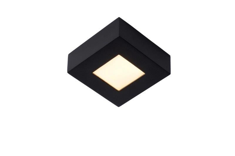 Lucide 28117/11/30 BRICE čtvercové stropní stmívatelné koupelnové LED svítidlo 8W IP44 černá - Svítidla FEIM