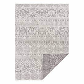 Šedo-bílý venkovní koberec Ragami Circle, 80 x 150
