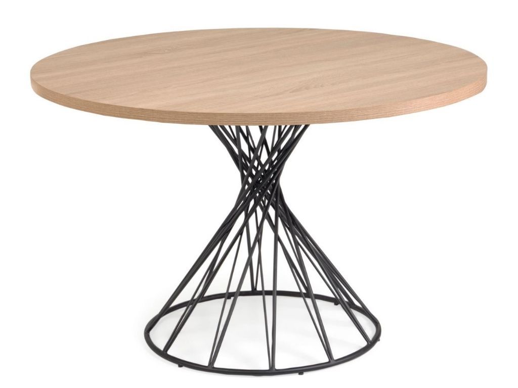 Černý kulatý jídelní stůl s černou deskou ø 120 cm Niut – Kave Home - Designovynabytek.cz