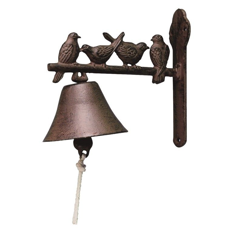 Litinový zvonek s ptáčky - 22*11*19 cm Esschert design - LaHome - vintage dekorace