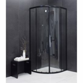 Sprchový kout polokruhový MEXEN RIO černý 70x70 cm