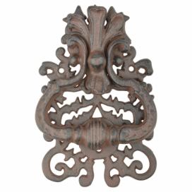 Hnědé litinové klepadlo na dveře s ornamenty - 13*3*19 cm Esschert design