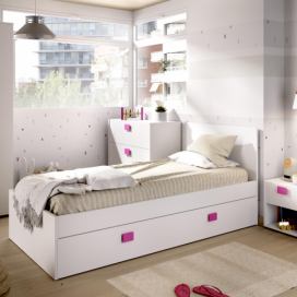 Aldo Dětská postel s přistýlkou Chic, white-pink
