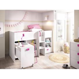 Aldo Multifunkční dětská postel Chic, white-pink