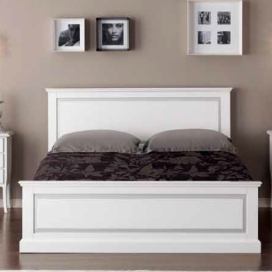 Stylová dvoulůžková postel v bílé barvě Mdum