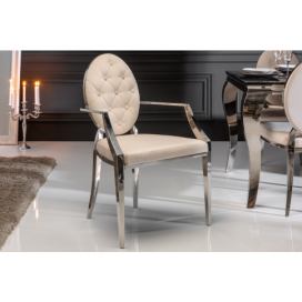 LuxD Designová židle s opěrkami Rococo II béžová