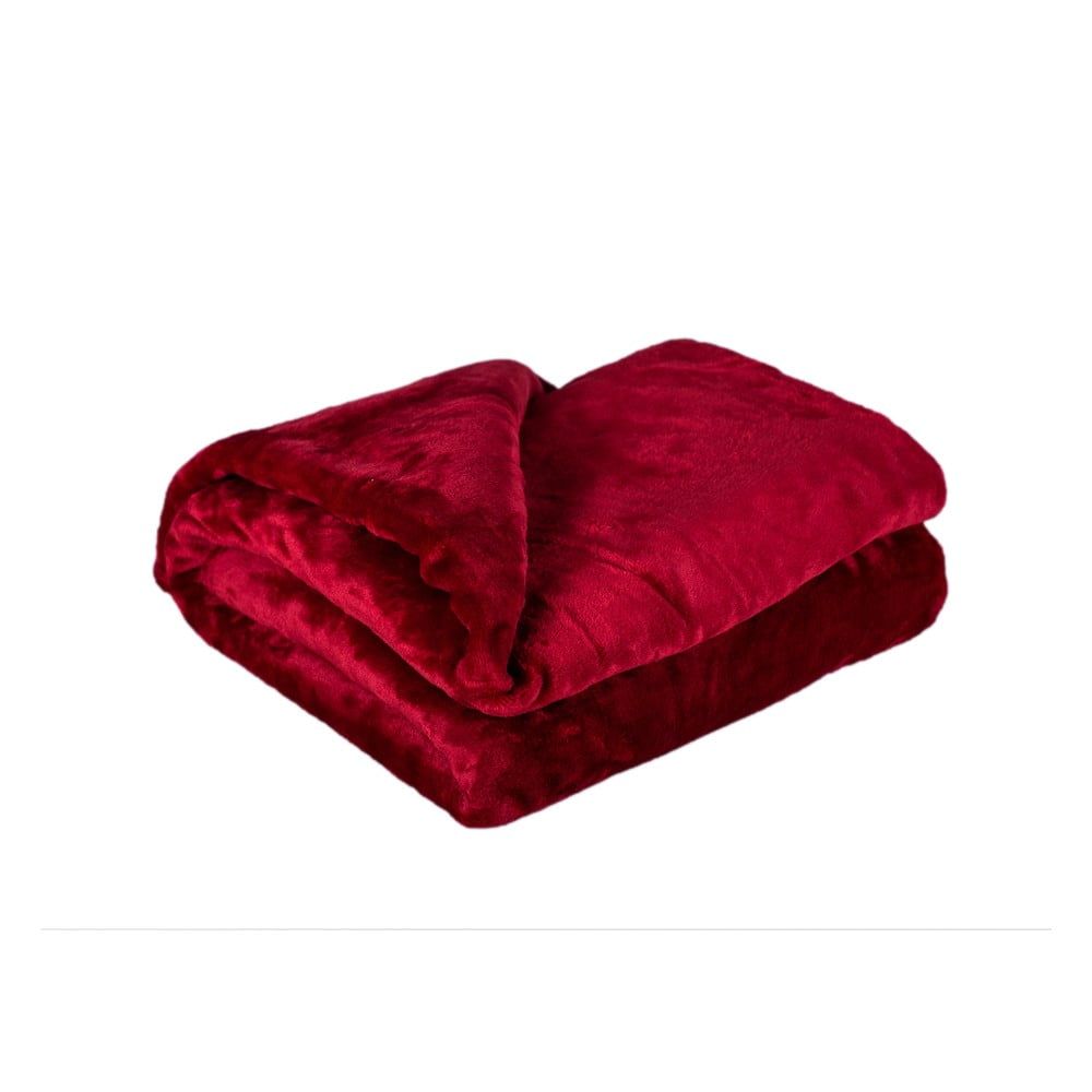 Vínově červená mikroplyšová deka My House Amber, 200 x 220 cm - Bonami.cz