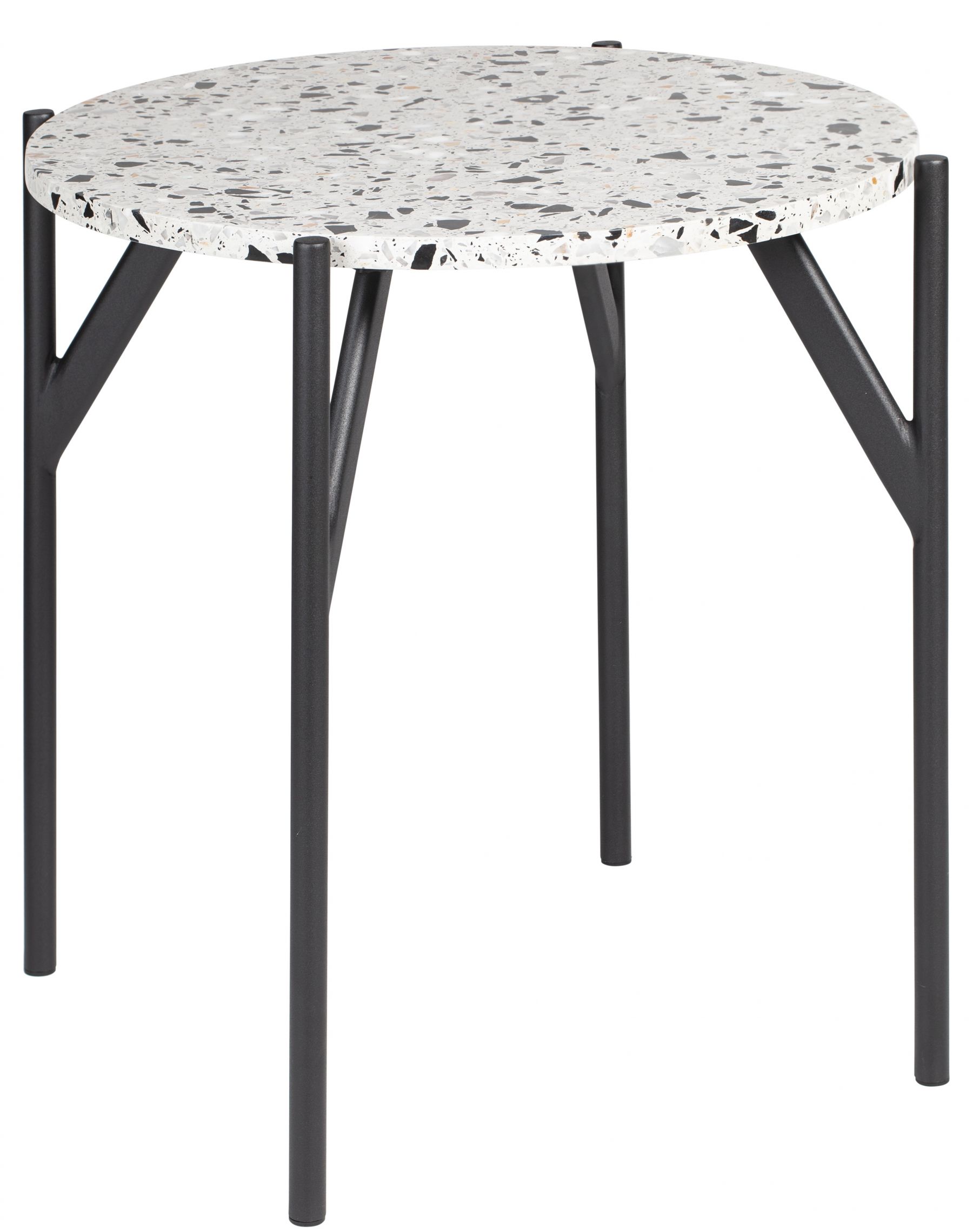 Bílý terrazzo odkládací stolek RGE Air Terrazzo s černou podnoží 50 cm - Designovynabytek.cz