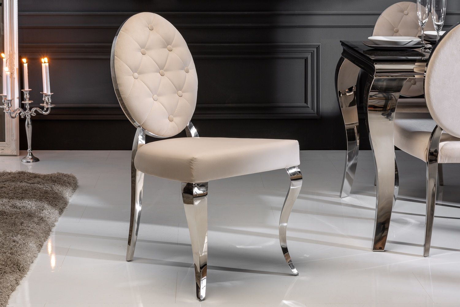 LuxD Designová židle Rococo II béžová - Estilofina-nabytek.cz