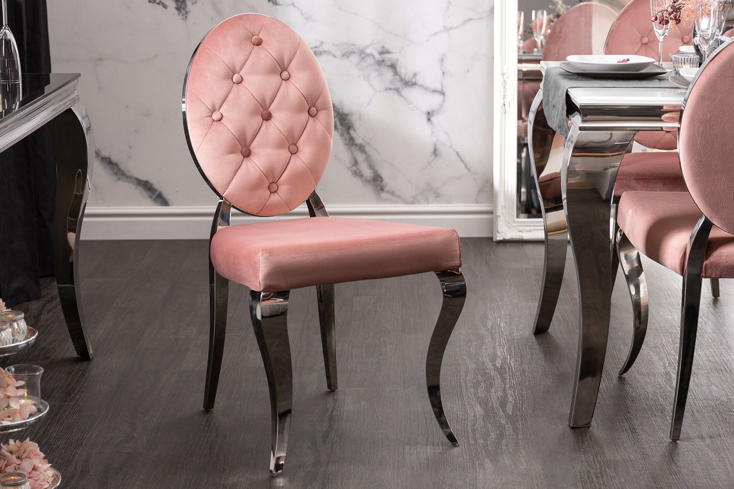 LuxD Designová židle Rococo II růžová - Estilofina-nabytek.cz