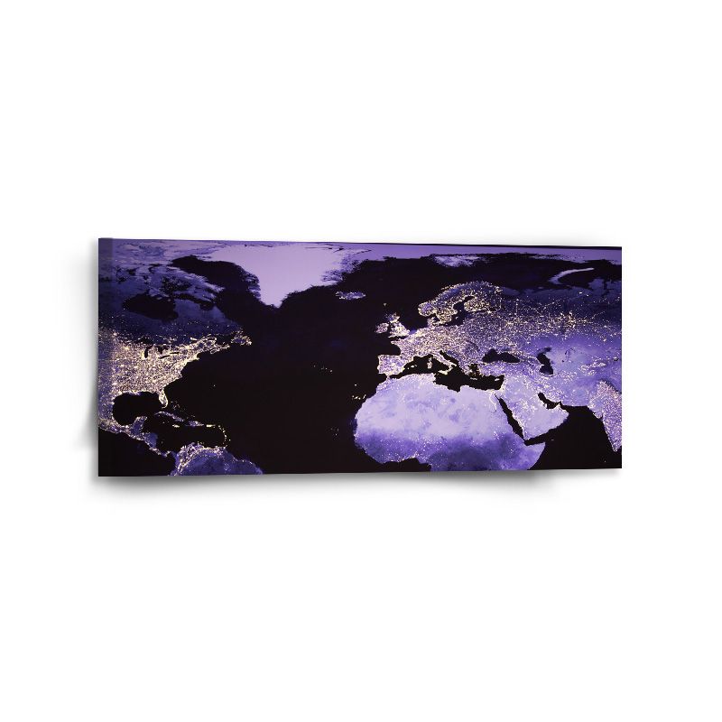 Obraz SABLIO - Světelná mapa světa 110x50 cm - E-shop Sablo s.r.o.