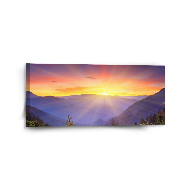 Obraz SABLIO - Západ slunce nad lesem 110x50 cm - E-shop Sablo s.r.o.