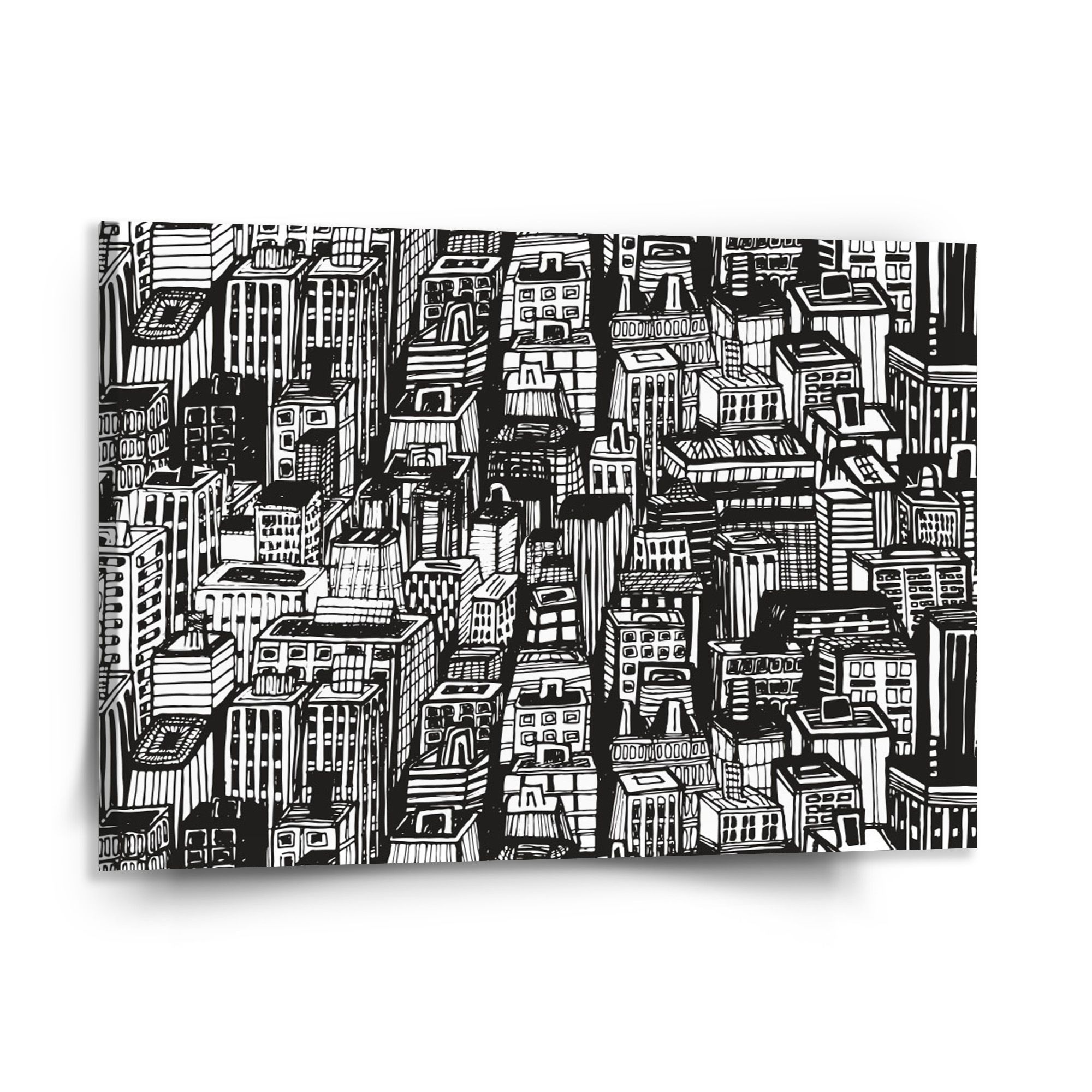 Obraz SABLIO - Kreslené mrakodrapy 150x110 cm - E-shop Sablo s.r.o.