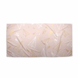 Ručník SABLIO - Zlaté a bílé vlaštovky 50x100 cm