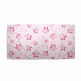 Ručník SABLIO - Růžové hvězdy 50x100 cm
