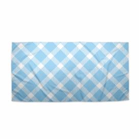 Ručník SABLIO - Modrobílé čtverce 50x100 cm
