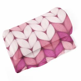 Deka SABLIO - Tříbarevné růžové pletení 150x120 cm