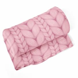 Deka SABLIO - Růžové pletení 150x120 cm