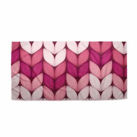 Ručník SABLIO - Tříbarevné růžové pletení 50x100 cm