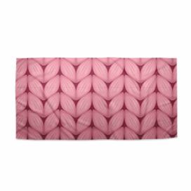 Ručník SABLIO - Růžové pletení z vlny 50x100 cm