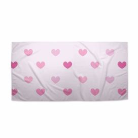 Ručník SABLIO -  Růžové srdce 50x100 cm