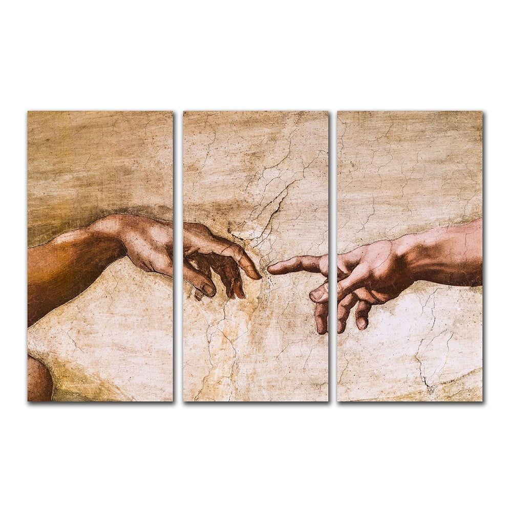 3dílná reprodukce obrazu Michelangelo Buonarroti - Creation of Adam - Bonami.cz