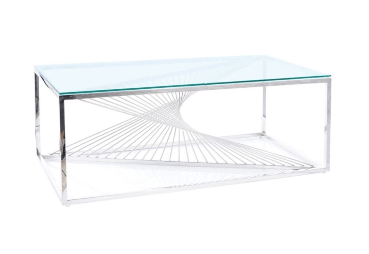 Konferenční stolek FOBOS A, 120x45x60, transparentní/stříbrná - Expedo s.r.o.