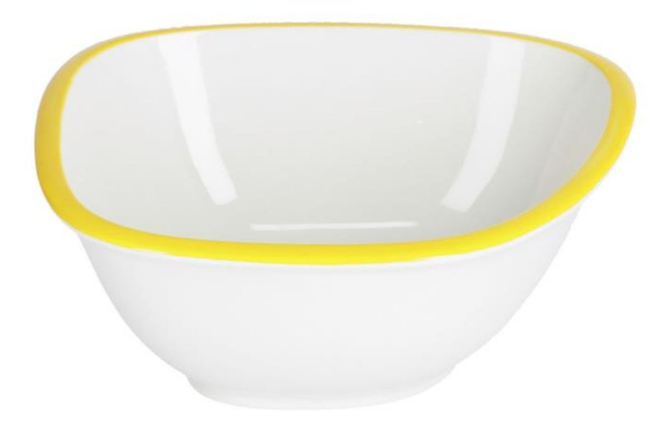 Bílo žlutá porcelánová miska Kave Home Odalin 16 x 14,5 cm - Designovynabytek.cz