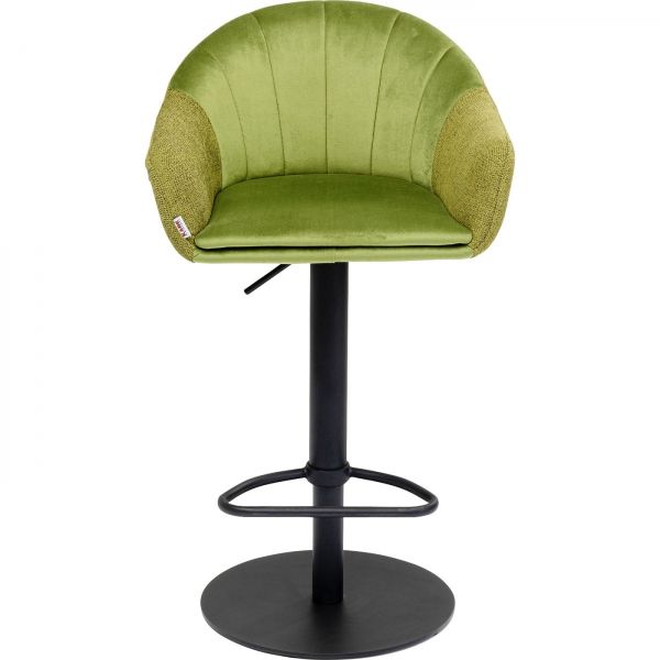 Zelená čalouněná barová židle Musa - KARE