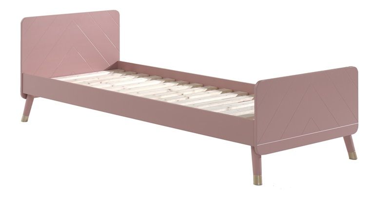 Růžová lakovaná postel Vipack Billy 90x200 cm - Designovynabytek.cz