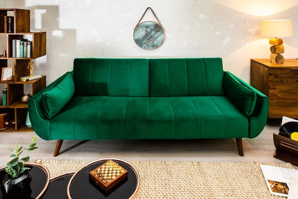 LuxD Rozkládací sedačka Amiyah, 215 cm, zelený samet - Estilofina-nabytek.cz