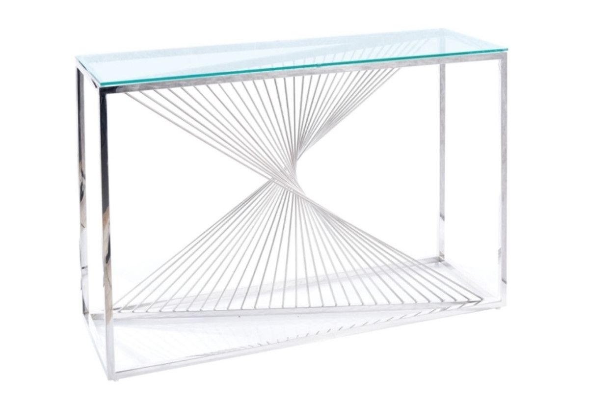 Konzolový stolek FOBOS C, 120x78x40, transparentní/stříbrná - Expedo s.r.o.