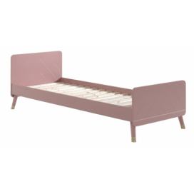 Růžová dřevěná postel Vipack Billy 90x200 cm