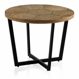 Konferenční stůl s černou železnou konstrukcí Geese Honeycomb, ⌀ 59 cm