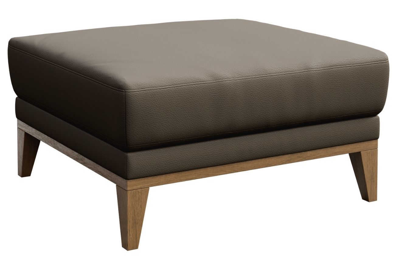 Tmavě šedá kožená podnožka MESONICA Musso Tufted - Designovynabytek.cz