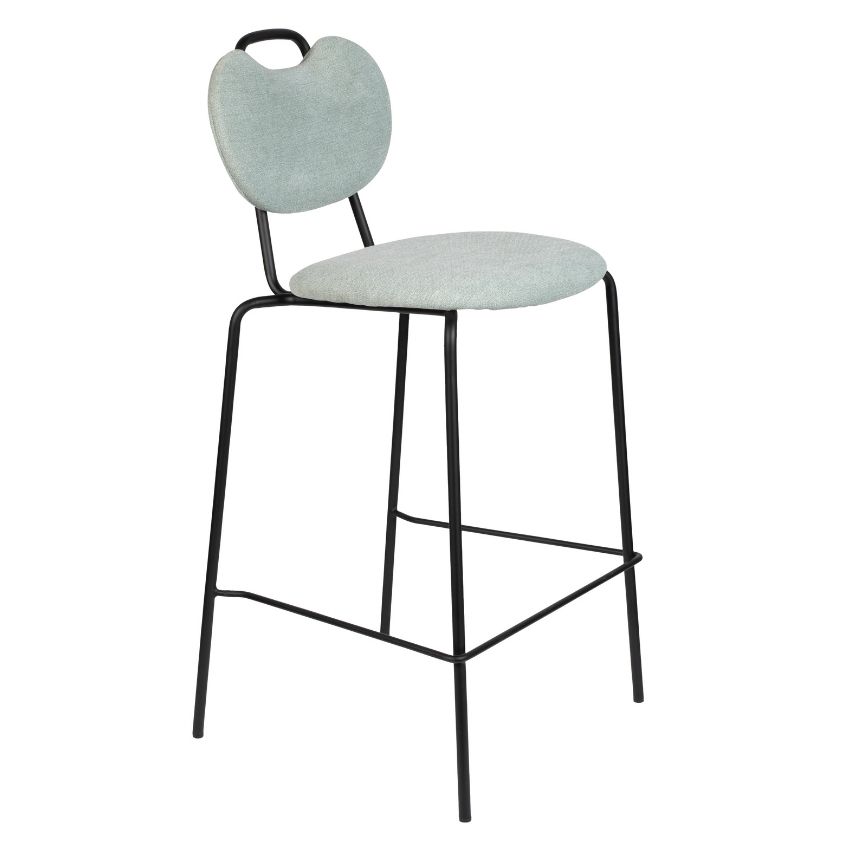 White Label Světle zelená látková barová židle WLL ASPEN 65 cm - Designovynabytek.cz