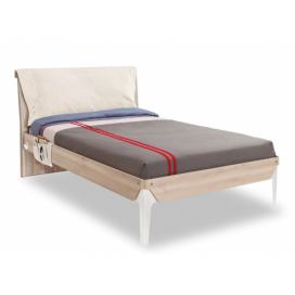 CLK Studentská postel 120x200cm s polštářem Veronica-dub světlý/bílá