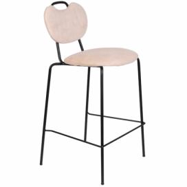 White Label Světle růžová látková barová židle WLL ASPEN 65 cm