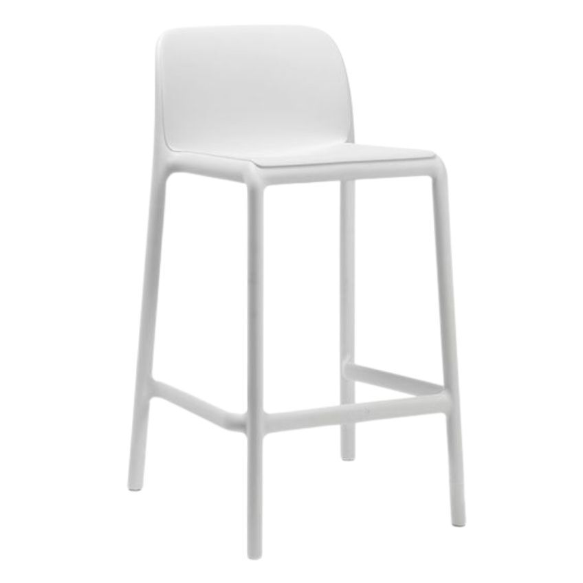 Nardi Bílá plastová barová židle Faro Mini 65 cm - Designovynabytek.cz