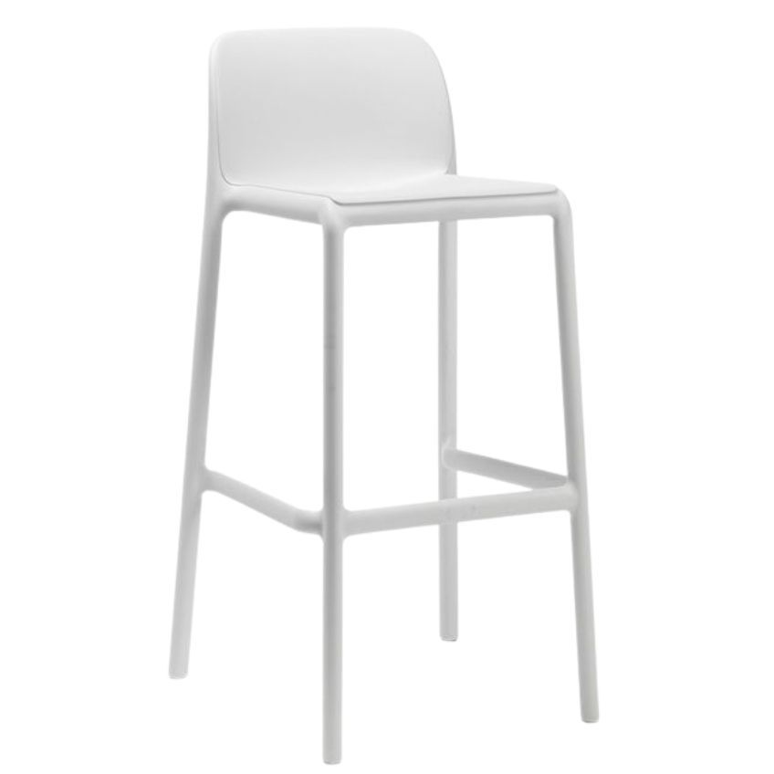 Nardi Bílá plastová barová židle Faro 76 cm - Designovynabytek.cz