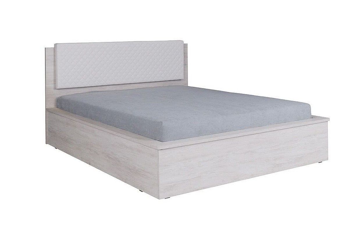 Manželská postel KOLOREDO + rošt + matrace DE LUX, 160x200, dub bílý - Expedo s.r.o.